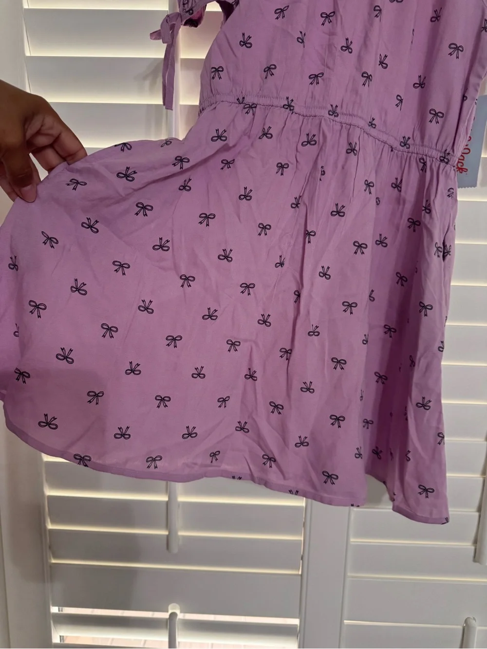 Target Lavender Tie-Sleeve Dress with Black Bow Print